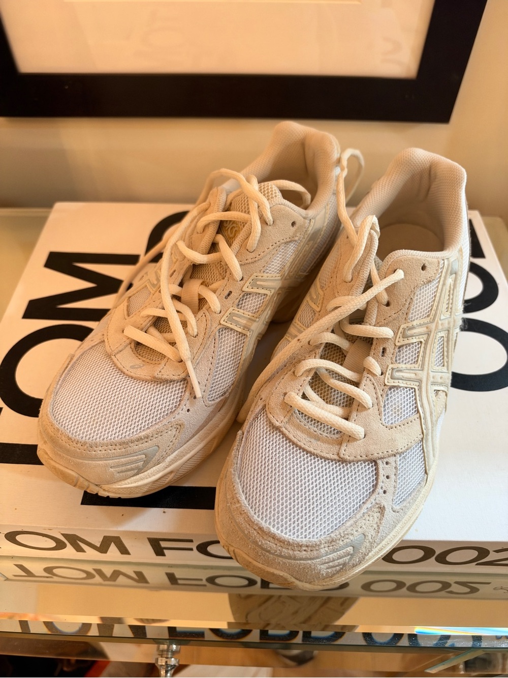 ASICS women’s gel 1130 Beige Mesh & Suede Sneakers